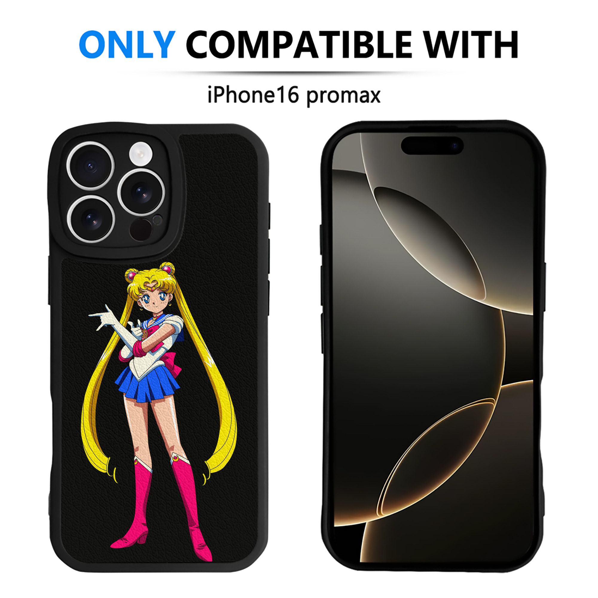 （画像用） 美少女戦士セーラームーン 月野 うさぎ つきの うさぎ Sailor Moon Tsukino Usagi 【iPhone 16シリーズ対応】シリコンスマホケース（レザー調） 材質：シリコン